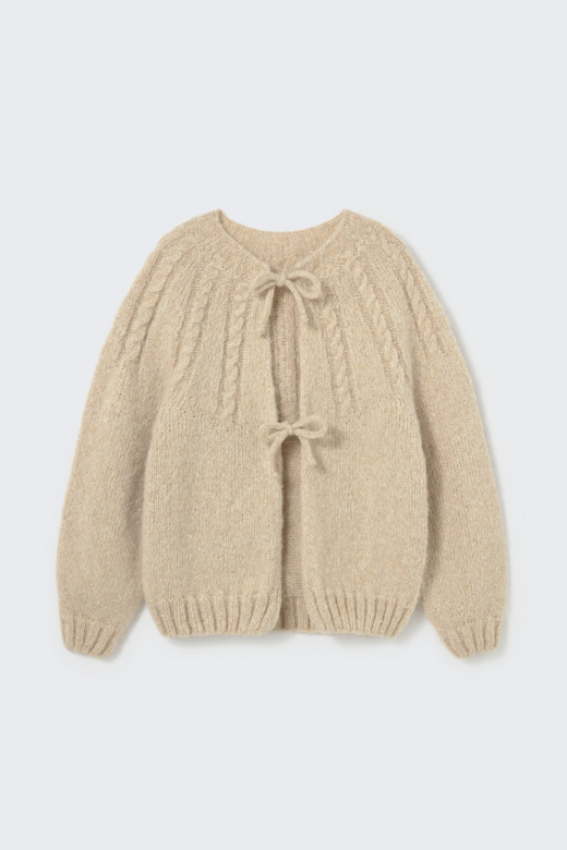Cardigan tricot effetto shimmer -ivory