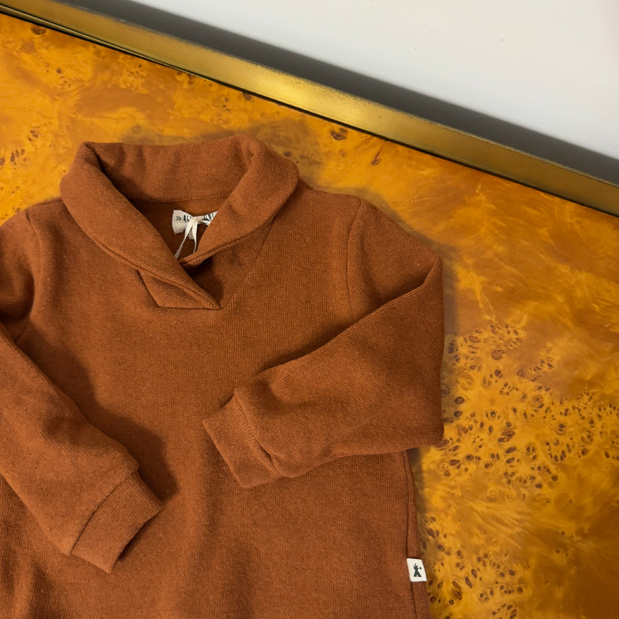 Maglione ginger con collo a scialle