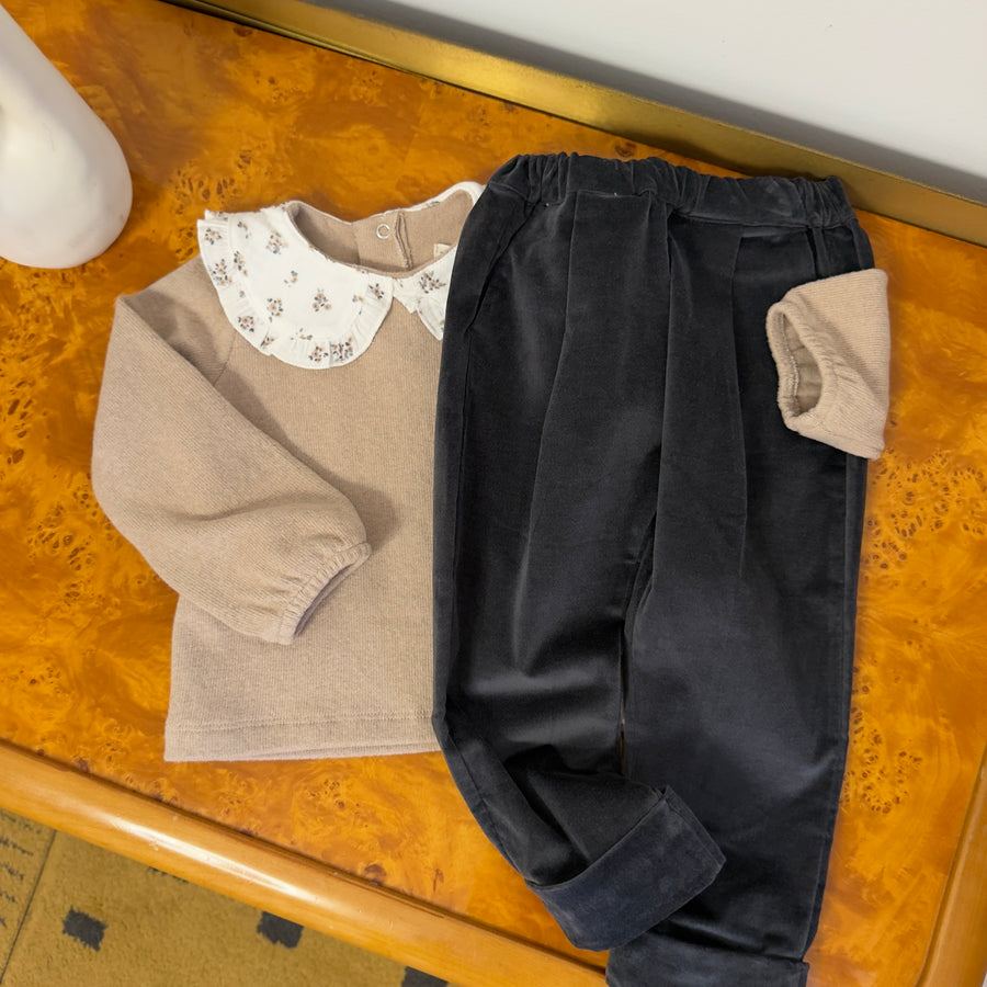 Pantalone in velluto blu notte