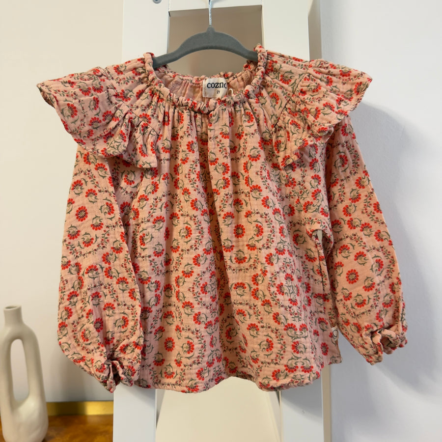 Blusa in cotone stampa floreale