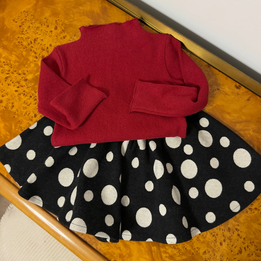 Pantaloncino-Gonna a Pois -Nero-latte
