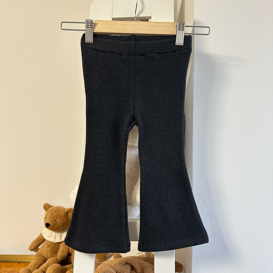 Pantalone trombetta in caldo cotone grigio antracite