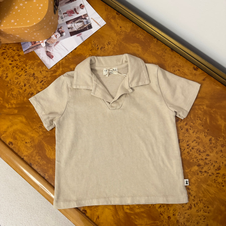Polo in cotone organico beige nocciola