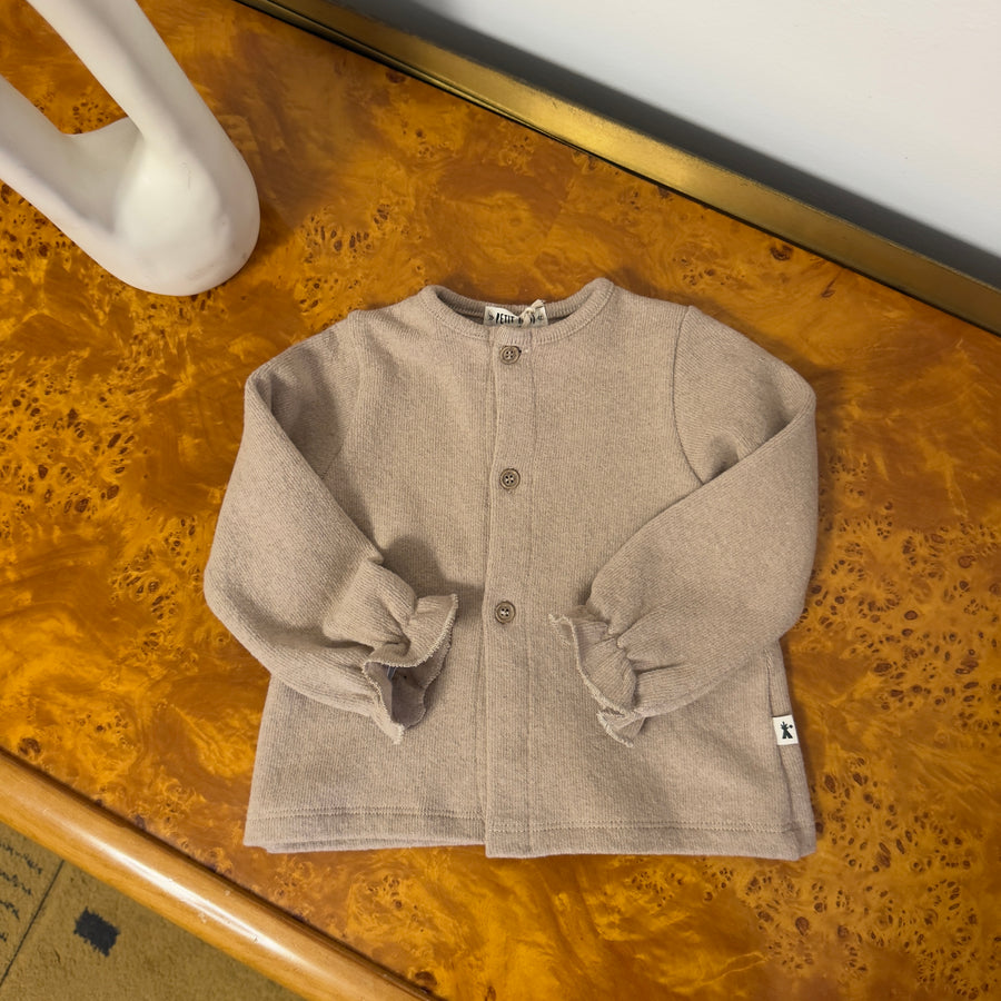 Cardigan in caldo cotone avena