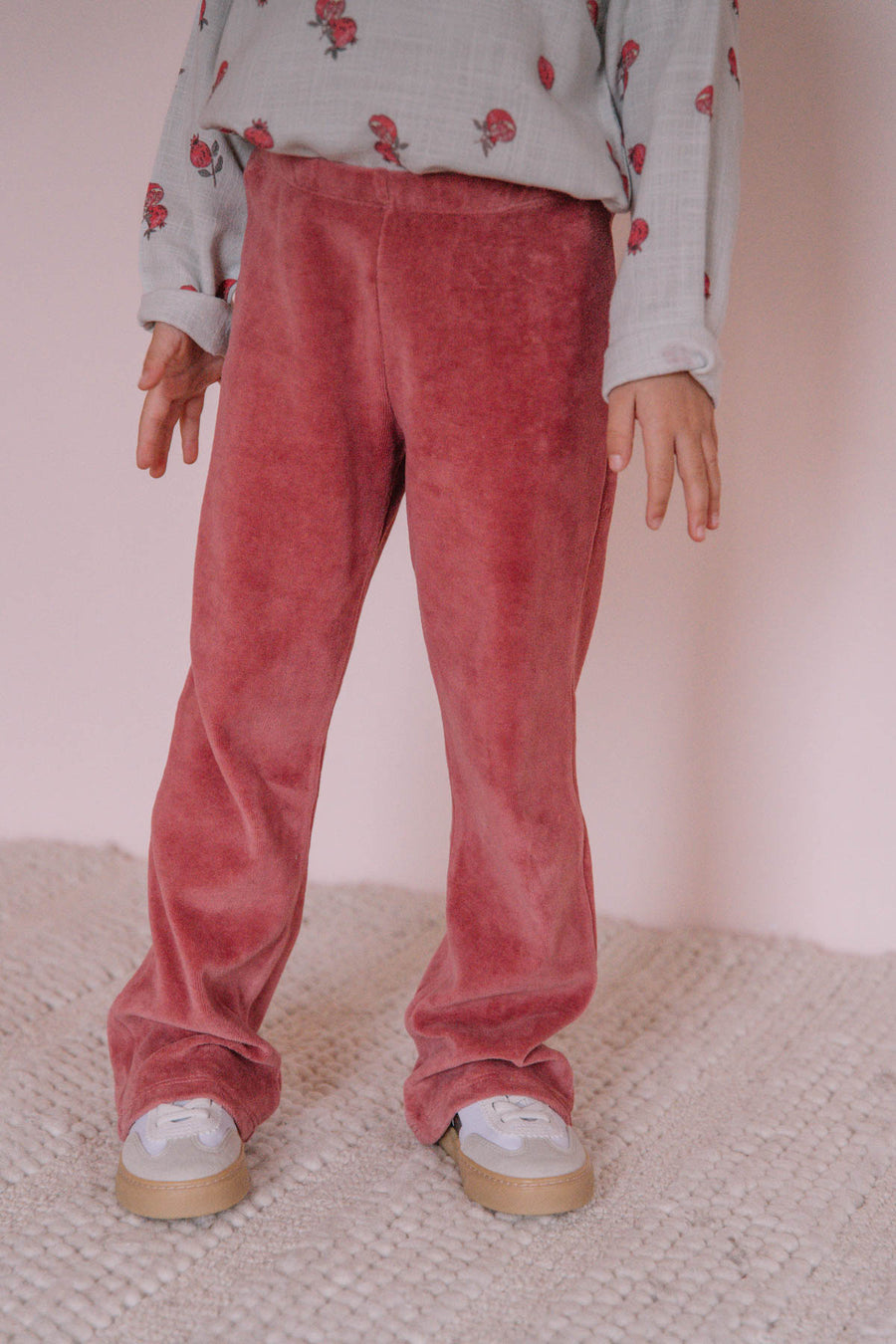 Leggings a trombetta Charlie in ciniglia Bio– Raspberry