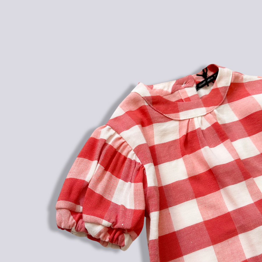 blusa quadretto rosso