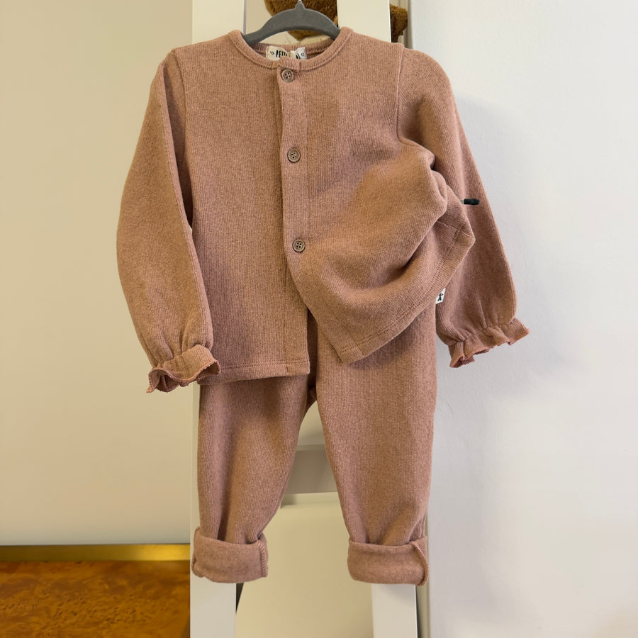 Cardigan in caldo cotone blush
