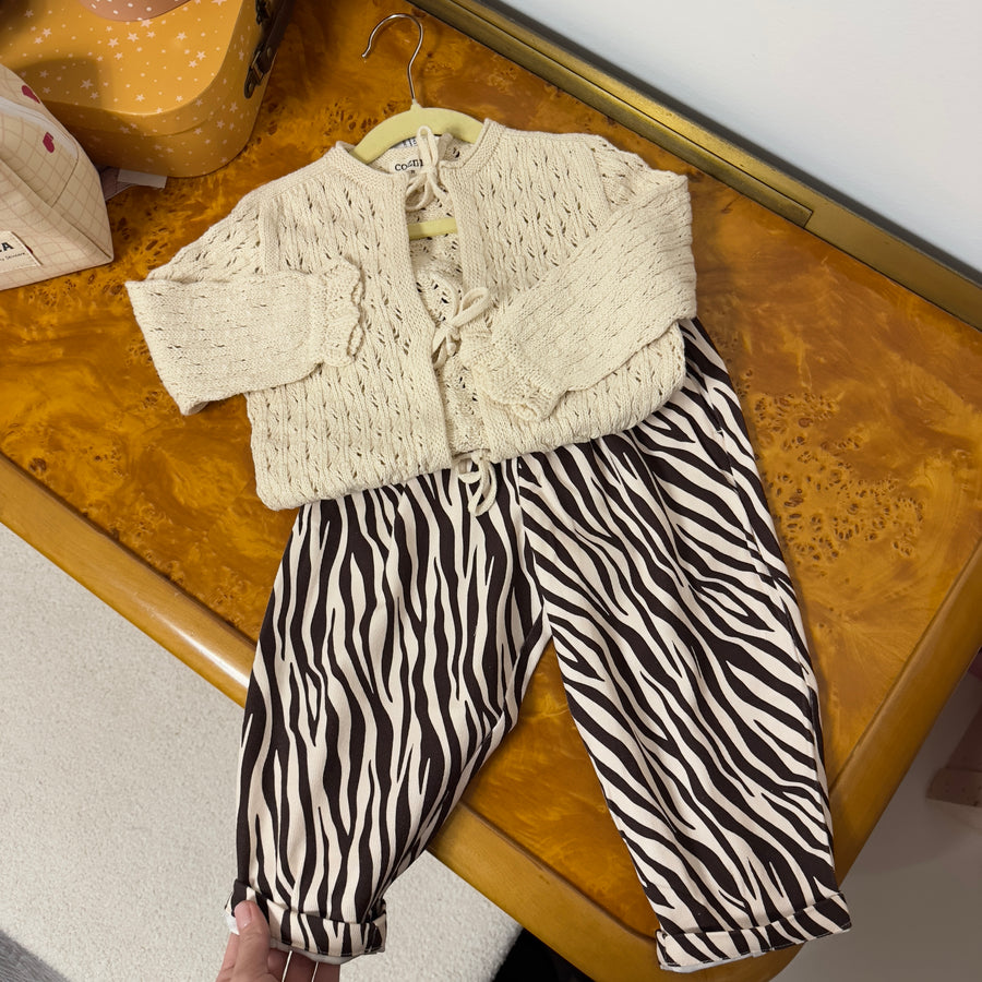 Duna Zebra Pant – Pantalone Morbido con Elastico e Stampa Zebra