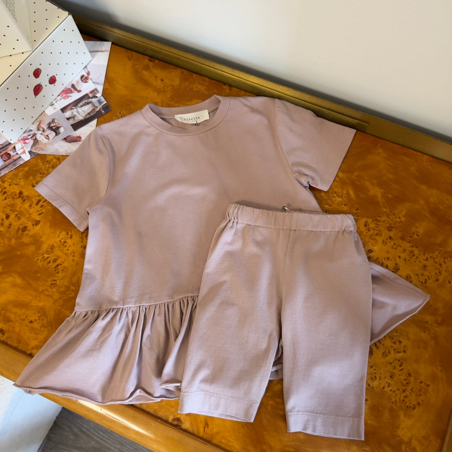 T-shirt svasata in jersey di cotone morbidissimo - cameo rose