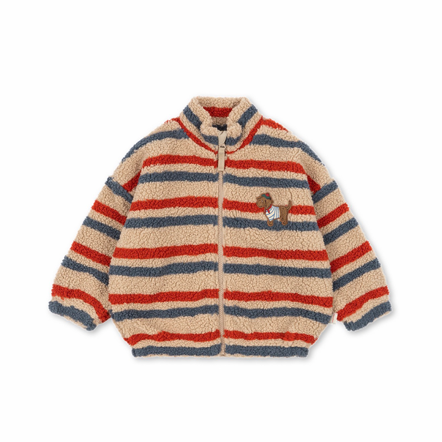JODY EMBROIDERY TEDDY JACKET - bomber rigato