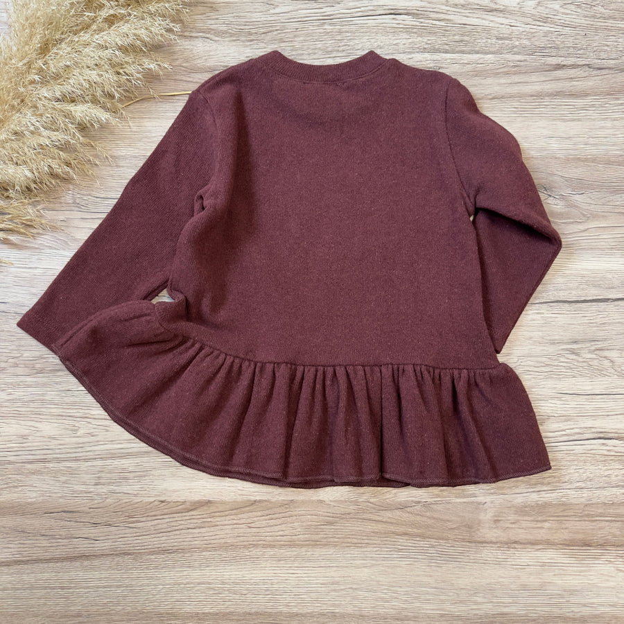Maglia in caldo cotone borgogna- svasata