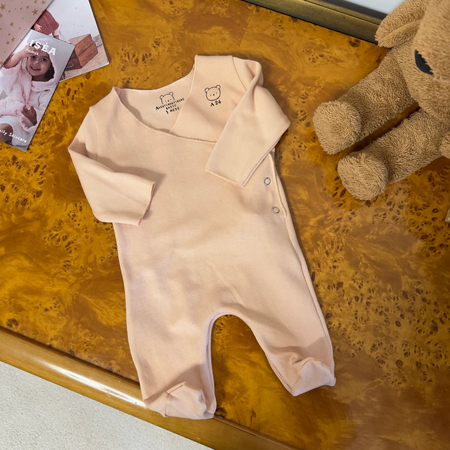 tutina apertura laterale in jersey di cotone light peach