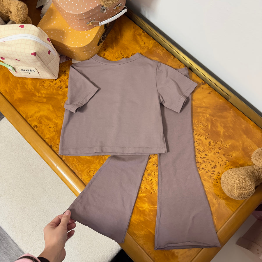 T-shirt in jersey di cotone  a scatoletta - malva