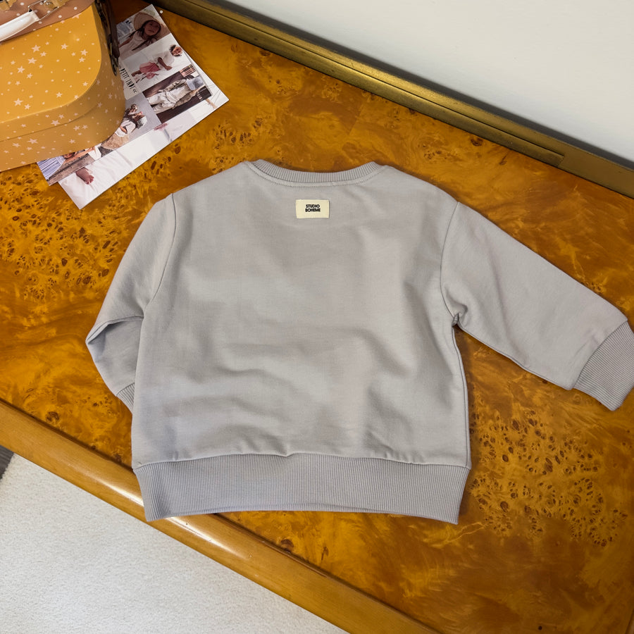 Sweatshirt Bart Blue Silver Beurre in cotone biologico e organico