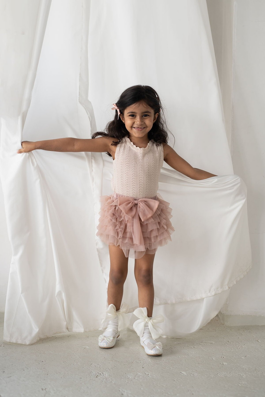 Gonna/pantaloncino in tulle morbidissimo - misty rose