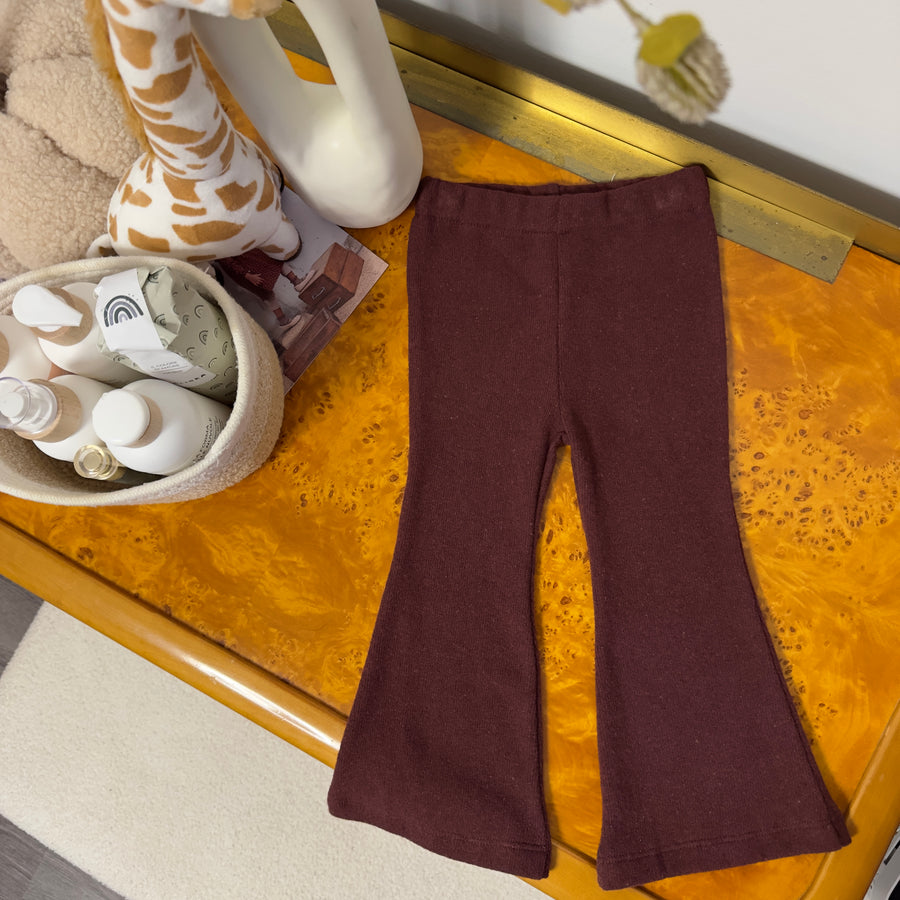 Pantalone trombetta in caldo cotone borgogna