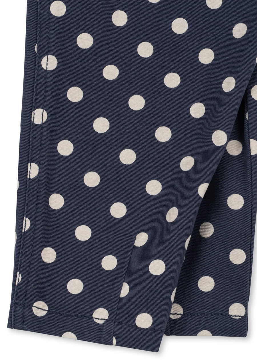 Pantalone Nola in cotone organico a pois – dot nuit
