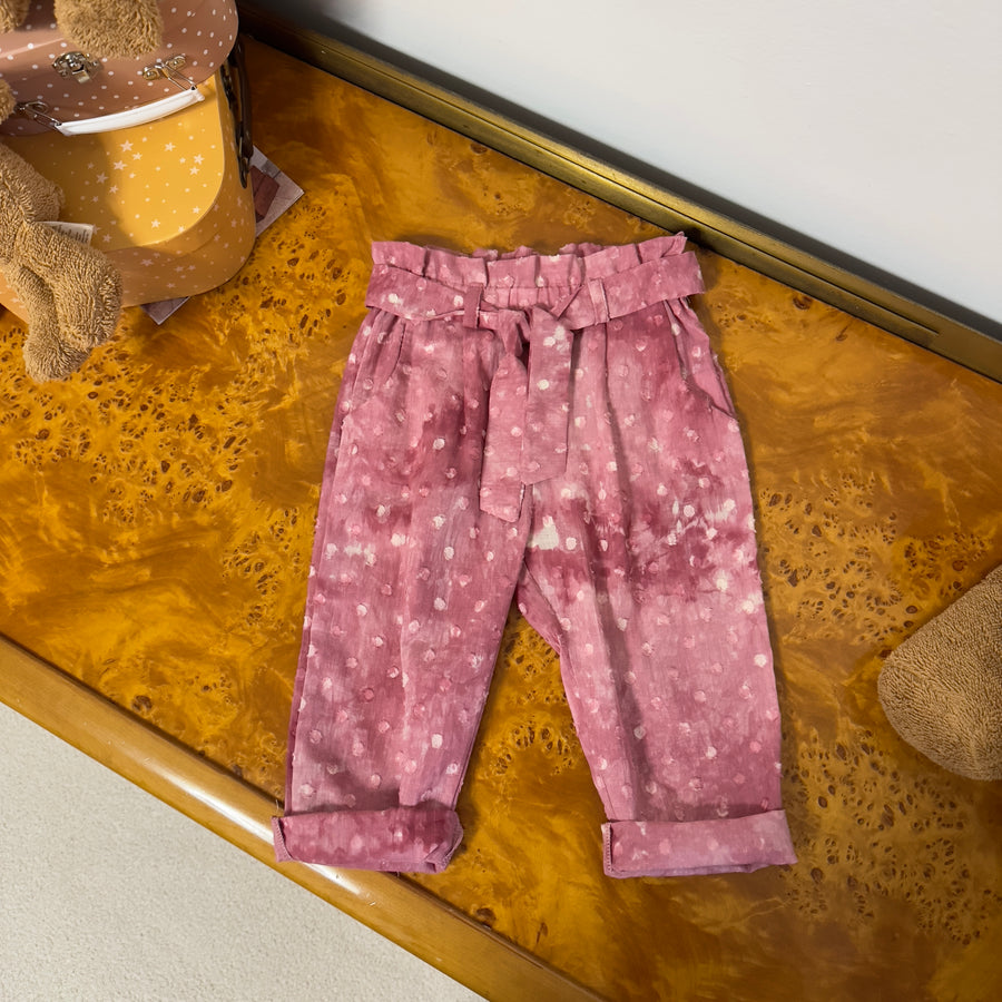 Pantalone in mussola di cotone rosa ciliegia – Leggero, fresco e raffinato