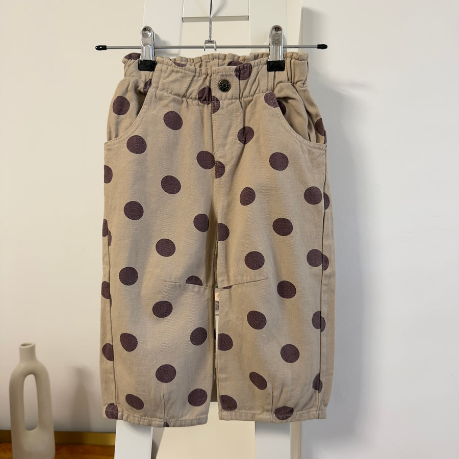 Pantaloni in twill a pois