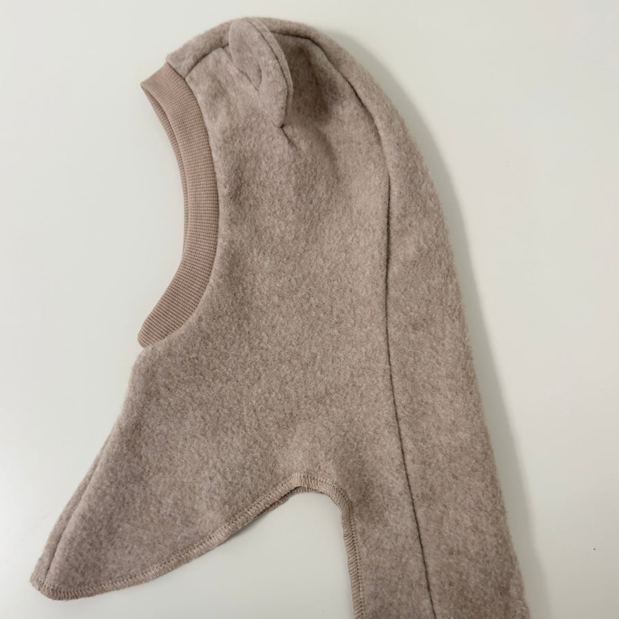 Balaclava in pile di cotone organico light taupe