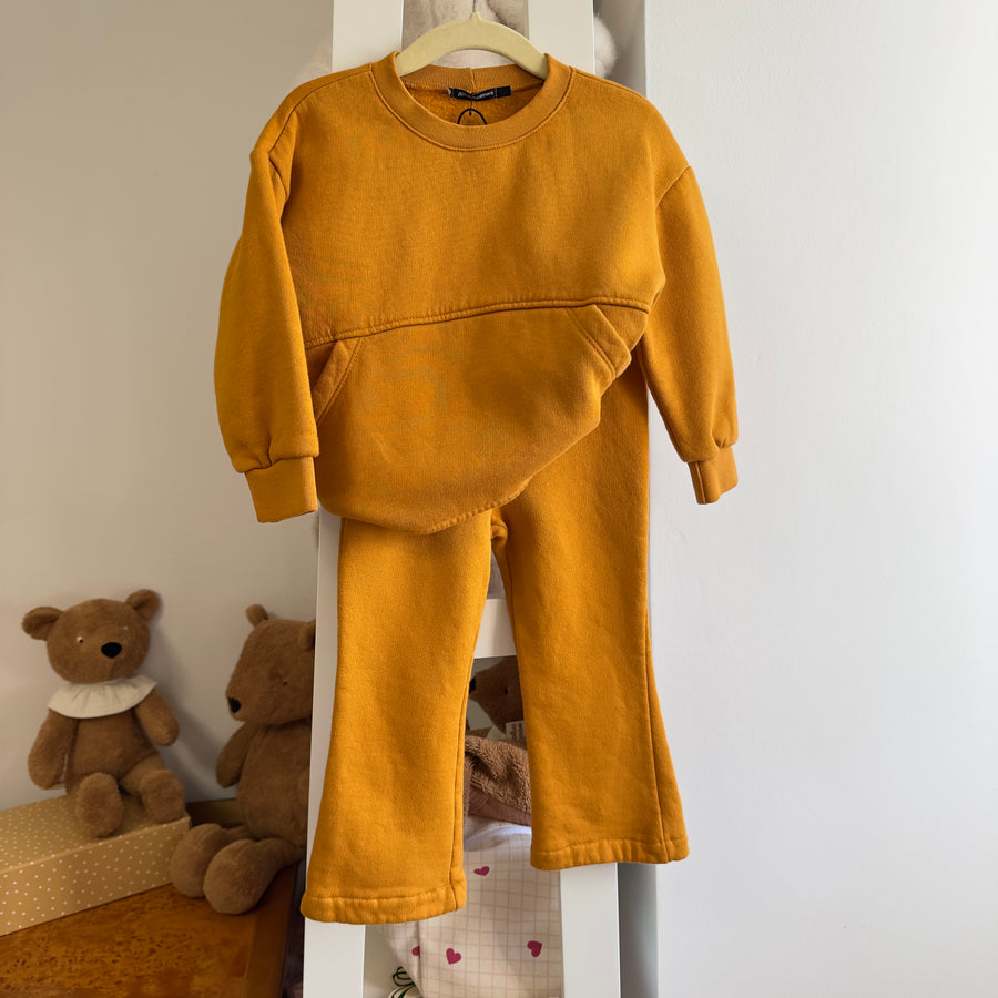 Pantalone jazz in felpa di cotone - toffee gold