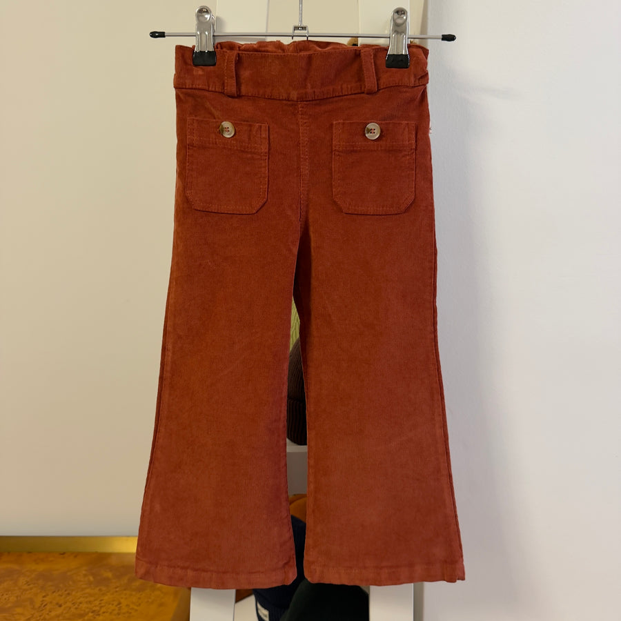 Pantalone in microvelluto a coste -zampa – ginger