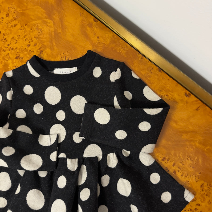 Maglia Svasata a Pois -Nero/Latte