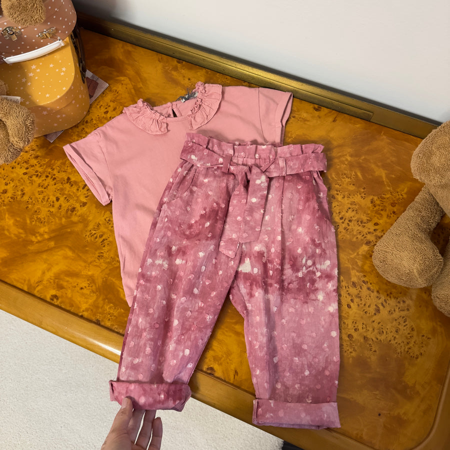 Pantalone in mussola di cotone rosa ciliegia – Leggero, fresco e raffinato