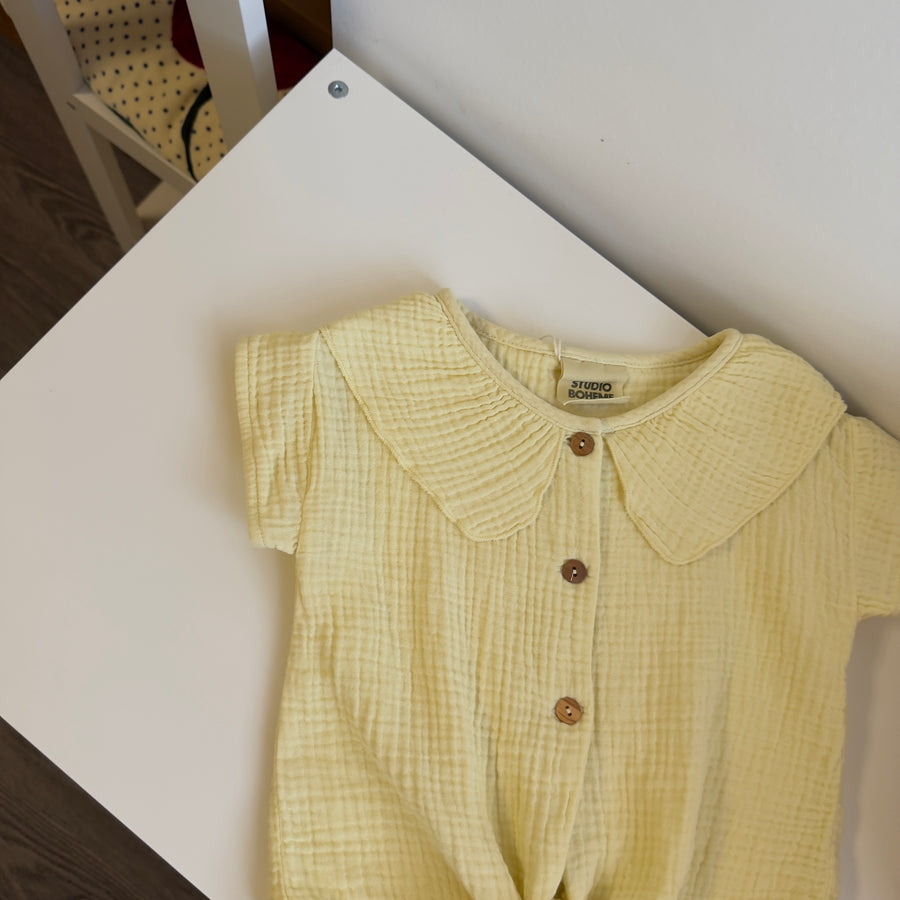 Blusa Coco in Mussola di Cotone Biologico – Lemon Cream