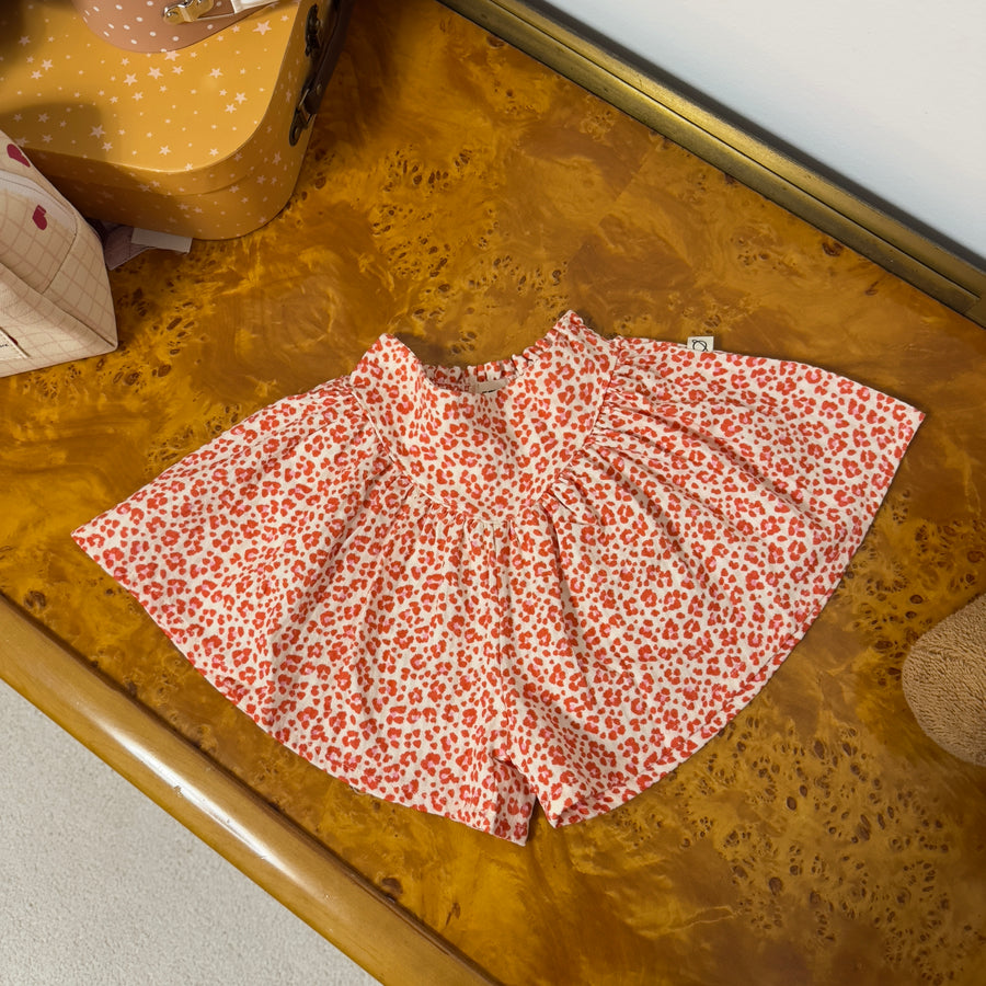 Short Flor effetto gonna con stampa maculata