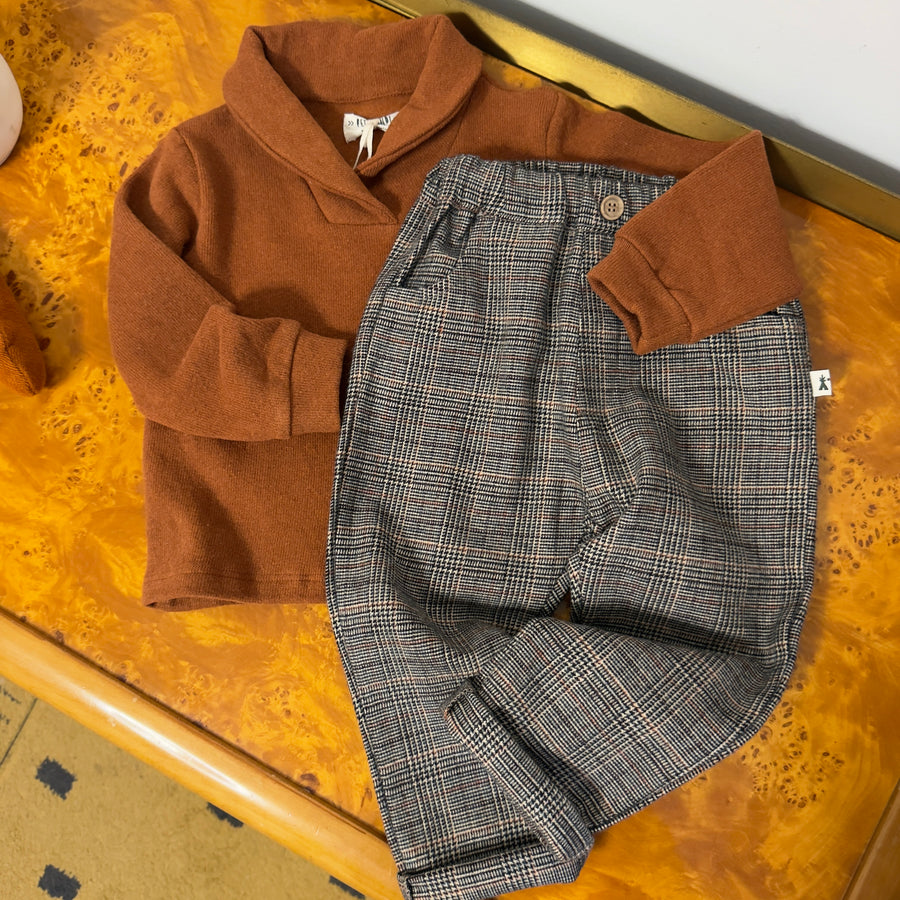 Maglione ginger con collo a scialle