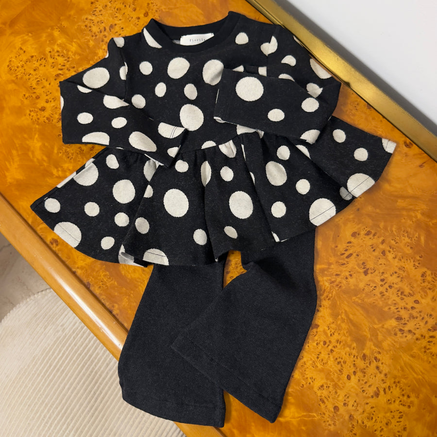 Pantalone Trombetta in Caldo Cotone -Carbone
