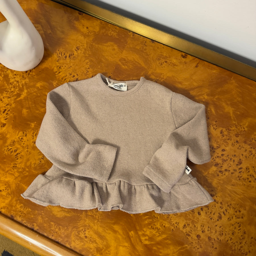 Maglia svasata in caldo cotone avena