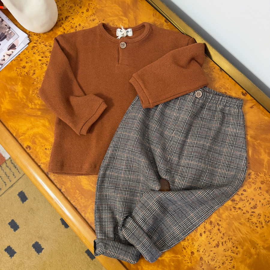Completo maglia ginger e pantalone check