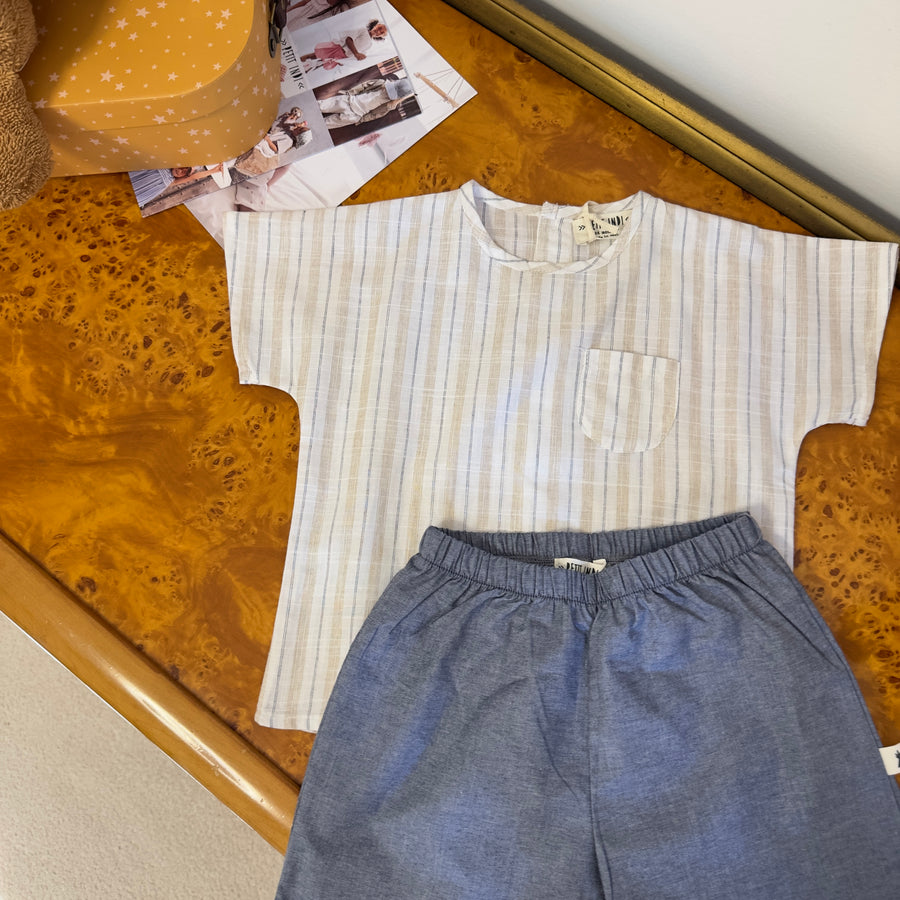 Set Polo e Pantaloncino in Chambray Denim – Look Completo, Versatile e Facile