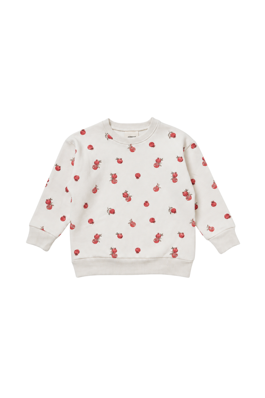 Felpa in cotone Bio con melograni – Avorio