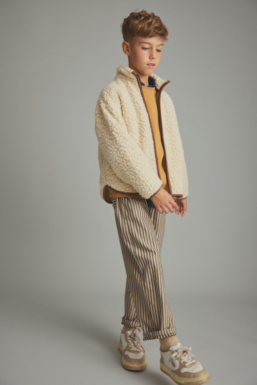 Pantaloni in twill a righe