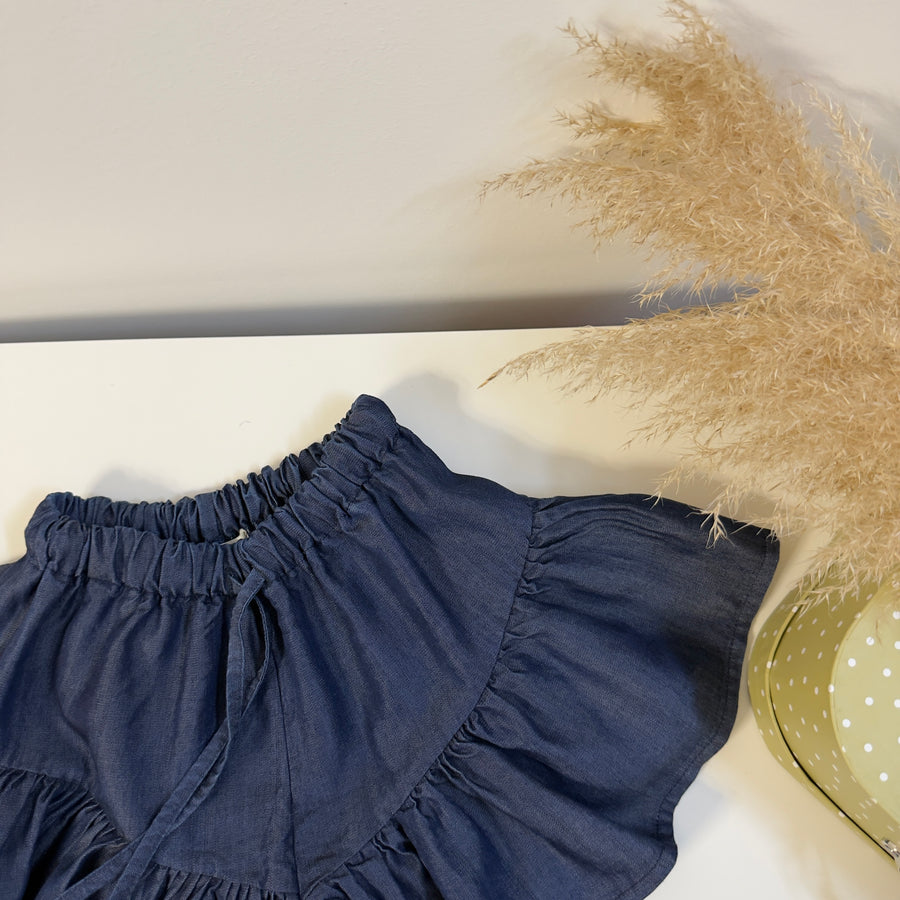 Short effetto gonna in denim chambray | leggero, elegante e versatile