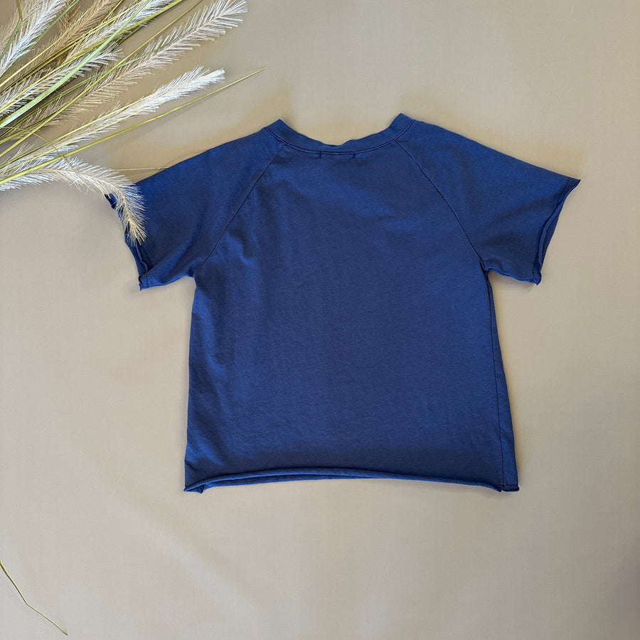 T-shirt in jersey di cotone mirtillo