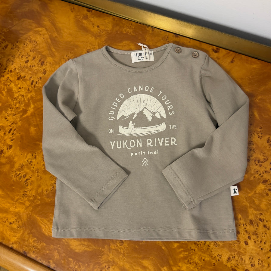 T-shirt a maniche lunghe stampa montagna