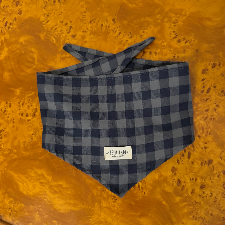Foulard a quadretti navy