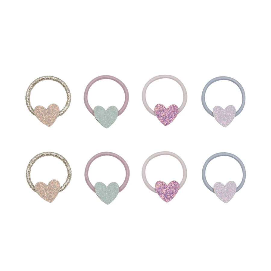 Mini Elastici per Capelli con Cuori Glitter -Teeny Heart
