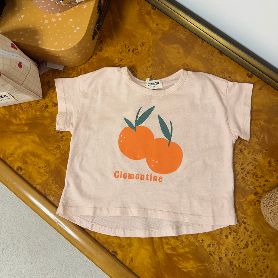 T-shirt syra in cotone fiammato con stampa clementine