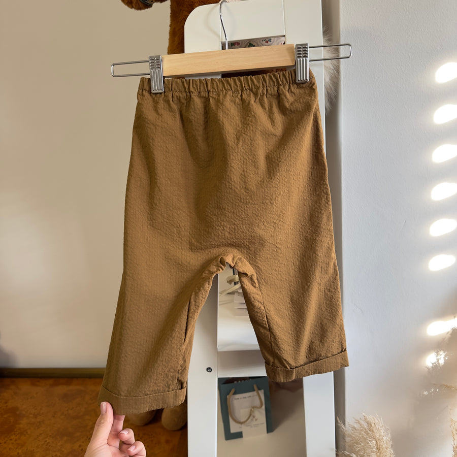 Pantalone baggy in seersucker color Nutella – Morbido, leggero e versatile