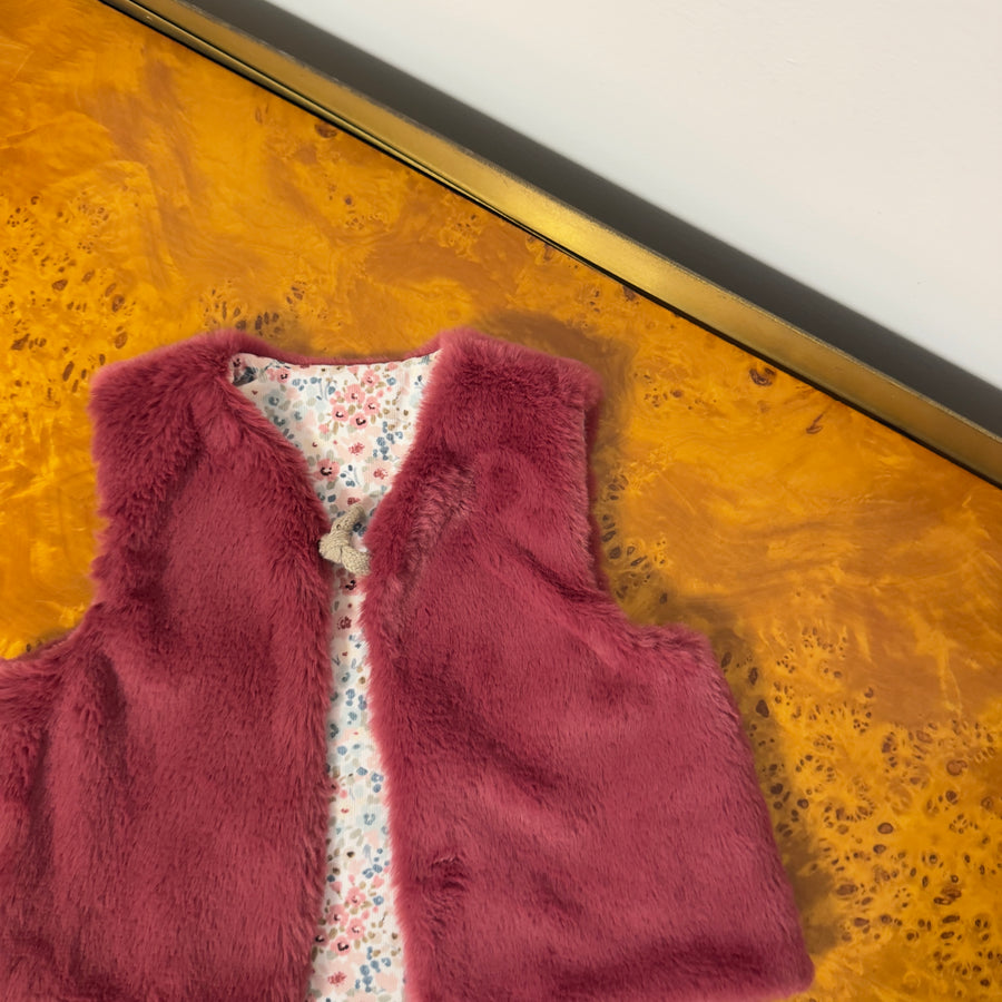Gilet reversibile teddy ciclamino