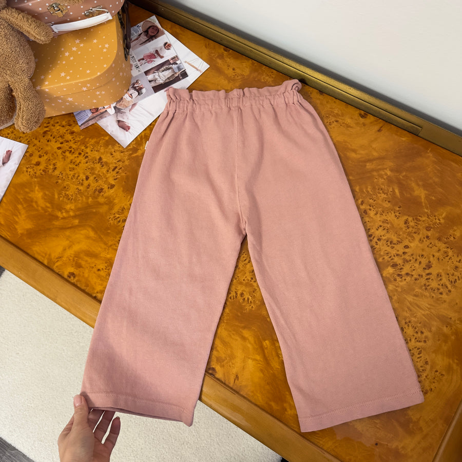 Pantalone palazzo rosa antico in filo di cotone leggero – morbido, fresco e facile da abbinare