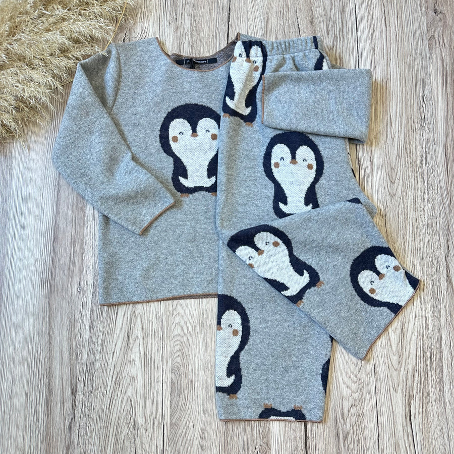 Pantalone in caldo cotone con pinguini - morbidezza e comfort assoluto