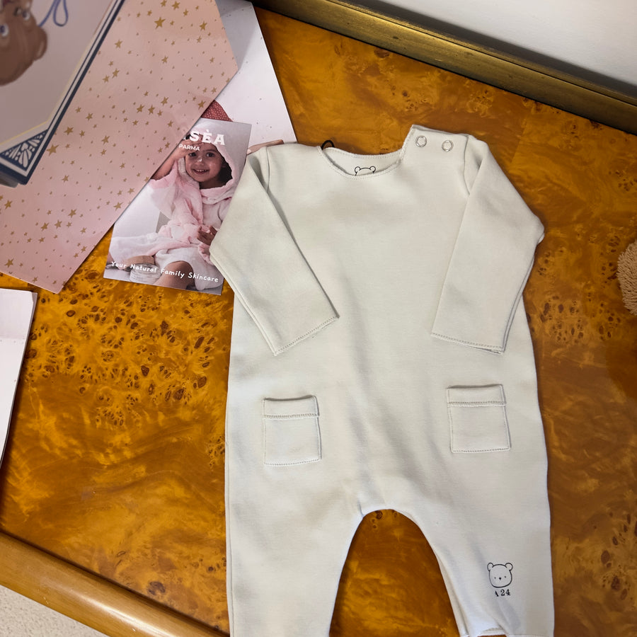 Tutina in jersey di cotone  con tasche perla - perfetta per ogni stagione