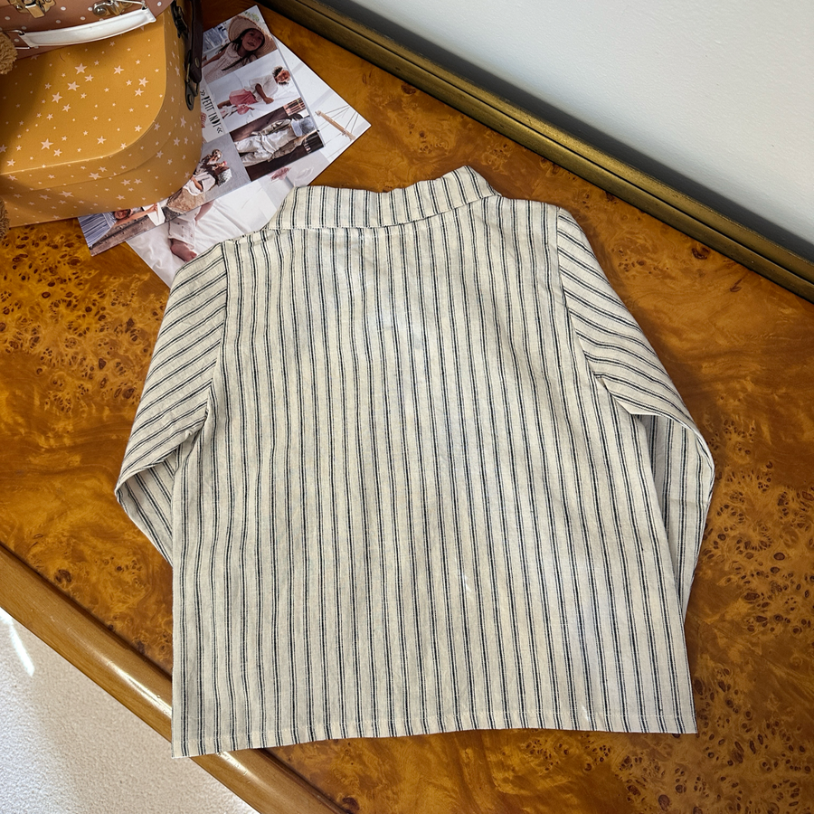 Giacca in cotone e lino a righe – elegante e super versatile