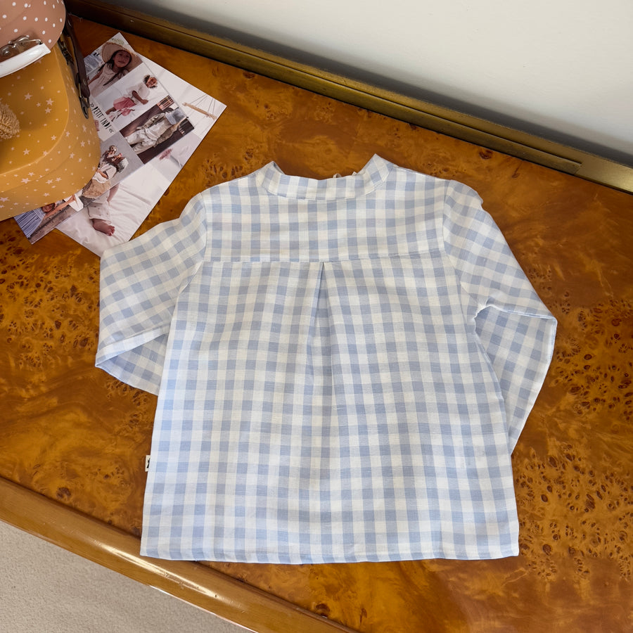 Camicia in cotone morbidissimo- vichy cielo e latte